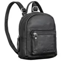 Produktbild: STILORD Tiny Mini Rucksack Damen Leder Rucksack Damen klein Cityrucksack Vintage Daypack Lederrucksack Kleiner Damenrucksack Echtleder Farbe:schwarz