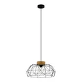 Produktbild: EGLO Pendelleuchte Padstow, Hängelampe Vintage, Industrial, Retro, Hängeleuchte aus Stahl und Holz in Schwarz, Natur, Esstischlampe, FSC zertifiziert, E27 Fassung