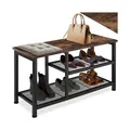 Produktbild: tectake® Schuhregal, Industrial Style, Ablage und 2 Gitterablagen, 80 x 30 x 45,5 cm