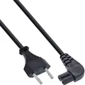 Produktbild: INLINE Netzkabel, Netzstecker auf Euro 8 C7 Stecker, gewinkelt, 0,5m