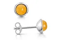 Produktbild: Materia Paar Ohrstecker Damen Ohrringe Jade Achat gelb / orange SO-46, aus 925 Sterling Silber, rhodiniert