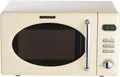 Produktbild: Wolkenstein WMW720 SC Retro Stand Mikrowelle, 700W, 20L, 5 Leitungsstufen, Auftaufunktion, 8 Automatikprogramme, Kindersicherung, Timer, Creme glänzend
