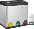 Produktbild: SONGMICS Mülleimer 24L Edelstahl Abfalleimer Inneneimer 3 x 8L Treteimer