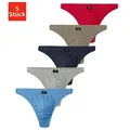 Produktbild: H.I.S String Herren Unterhose (Packung, 5-St) in Baumwollstretch-Qualität blau|bunt|grau|rot 4 (S)
