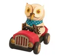 Produktbild: Kuhnert Dekofigur Mini-Eule im roten Flitzer - aus Holz gefertigt - ca. 8 cm groß, entzückende Dekoration für jeden Raum - Made in Germany