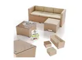 Produktbild: Juskys Polyrattan Lounge Punta Cana M creme, 3-4 Personen – Sofa, Tisch & Hocker