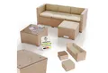 Produktbild: Juskys Gartenlounge-Set Punta Cana, (Set, Sitzgruppe), Polyrattan Sitzgarnitur mit 1 Tisch, 1 Sofa und 1 Hocker