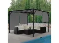 Produktbild: Pergola Beja, Garten Pavillon Terrassenüberdachung, stabiles 6cm-Stahl-Gestell + Schiebedach grau ~ 3x3m