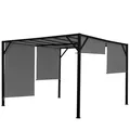 Produktbild: Pergola Beja, Pavillon Garten, 6cm-Stahl-Gestell + Schiebedach grau 3x3m