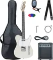Produktbild: Top Einsteiger E-Gitarre Set Antique White mit Verstärker, Tuner, Gigbag & Gurt