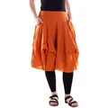 Produktbild: Vishes Sommerrock Damen knielanger Rock Baumwolle Vintage, Retro extra breiter Bund Alternative Bekleidung, Ethno, Hippie, Retro Style orange 44