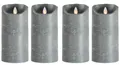 Produktbild: 4er Set Sompex Flame LED Echtwachs Kerze 8x 18 cm grau Adventskranz Kerzen 36551