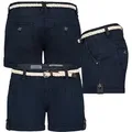 Produktbild: Eight2Nine Bermudas Short Bermuda kurze Hose Sommer Chino Shorts stoff Hotpants mit Gürtel blau S / 36