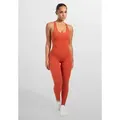 Produktbild: Smilodox Jumpsuit Ilva, ärmelloser Einteiler lang, Overall mit Shaped Fit atmungsaktiver elastischer Sportanzug, Ganzkörperanzug Sport Fitness orange M