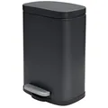Produktbild: Spirella Kollektion Akira, Abfalleimer mit Pedal, 21,5 x 17,5 x 30 cm, 5 Liter, Stahl, Schwarz, 21,6 x 17,6 x 30 cm