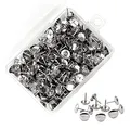 Produktbild: Iyowei 1000 Stück Reißzwecken Silber Heftzwecken Thumb Tacks Reißnägel Runde Pins Kopf Nagel Stecknadeln Doornail mit Transparent-Box für Büro Zum Aufhängen Von Memos und Bildern DIY