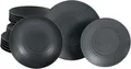 Produktbild: CreaTable Teller-Set Lava Stone Black, Tellerset 18-tlg (18-tlg), 6 Personen, Steinzeug, Seidenmatte Glasur