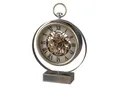 Produktbild: formano Standuhr antik mit sichtbar beweglichen goldenen Zahnrädern 42cm Metall - Clock Batteriebetrieben Dekorative Uhr Industrial Vintage Style Modern