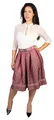 Produktbild: Trachtl Giselle Faltenrock mit Gürtel Dirndl Rock Trachtenrock Oktoberfest RÖCKE Knielang Midi (Orginal TRACHTL) gr.34-44 (40) (Bordeaux/Weiß)