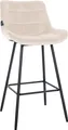 Produktbild: CLP Barhocker Weston mit Metallgestell und Fußstütze I Samt oder Kunstleder,creme Samt