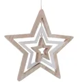 Produktbild: Hänge Deko Stern 3er Spiel - 36 cm - Holz Dekoration zum hin hängen Weihnachten