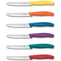 Produktbild: Victorinox Swiss Classic, Frühstücksmesser, Brötchenmesser Set 6teilig, Scharfe Klinge, Wellenschliff, 11 cm, Rostfreier Stahl, Farbig