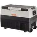 Produktbild: Vevor Camping Kühlschrank 55 L Kühlbox, 12 / 24 V Rollbare Elektrische Gefrierbox 2 In 1 Doppelzone, Auto Kühlschrank Kompressor Zum Warmhalten Und Kühlen 60 W Tragbar Handgriff Boot, Lkw, Mobil Grau