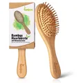 Produktbild: Bambus Haarbürste Holz mit Naturpins, Pins aus Bambus, Entwirrbürste, Detang...