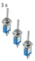 Produktbild: 3 Kippschalter Subminiatur Ein-Aus Umschalter Hebel 2 polig Pins Lötösen 10013