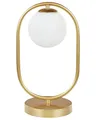 Produktbild: Beliani Tischlampe Metall/Glas gold weiß rund Glaskugel Nachttischlampe elegant Yankee