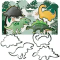 Produktbild: ScrapCooking – 4 Ausstechformen Dinosaurier – Keksausstecher aus Metall – Dino-Formen für kleine Kuchen – Zubehör zum Backen Geburtstag Deko Dschungel Tiere – 2085