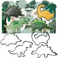 Produktbild: Dinosaurier Ausstechformen Metall 4er Set ScrapCooking Keksausstecher