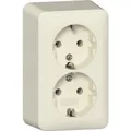 Produktbild: Gira 2F-SCHUKO-STECKD.+MONTAGEPL.RW / GIRA 478013 AP 478013
