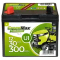 Produktbild: GreenMax U1 AGM 12V 30Ah 300A/EN Rasentraktor Rasenmäher Aufsitzmäher Batterie