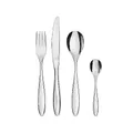 Produktbild: Alessi SG38S24M Mami - Besteckgarnitur bestehend aus sechs Tafellöffeln, sechs Tafelgabeln, sechs Tafelmessern, Zylinderblock, sechs Kaffeelöffeln aus Edelstahl 18/10