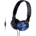 Produktbild: Sony Kopfhörer MDR-ZX310AP, blau, On-Ear, mit Mikrofon, kabelgebunden, 3,5mm Klinke