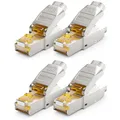 Produktbild: 4x Netzwerkstecker CAT 7 Werkzeuglos RJ45 Netzwerk Stecker LAN DSL Verlegekabel