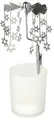 Produktbild: BRUBAKER Teelichtkarussell Weihnachten - Windlicht Karussell aus Metall und Glas - Drehender Teelichthalter mit Schneeflocken - Rotierender Kerzenhalter für Teelicht - Weihnachtsdekoration - Silber
