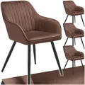 Produktbild: tectake® Esszimmerstuhl, gepolstert, in Samtoptik, gesteppt, schlanke Stahlbeine, 58 x 62 x 82 cm