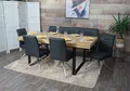 Produktbild: B-Ware Esszimmer-Set MCW-H70, Sitzgruppe Stoff/Textil Edelstahl dunkelgrau 180cm