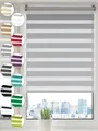 Produktbild: Doppelrollo Klemmfix ohne Bohren Rollos für Fenster und Tür Seitenzugrollo, Sonello, blickdicht, ohne Bohren, freihängend, Klemmfix, 30cm x 100cm Grau Duo Rollo, Lichtschutz, Jalousie mit Klemmträger