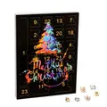 Produktbild: VALIOSA Merry Christmas Mode-Schmuck Adventskalender 2025 mit 1 Kette, 3 Armbänder, 20 Charms, das besondere Geschenk für Mädchen, Frauen & beste Freundin, schwarz, 24-teilig (1 Set)