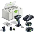 Produktbild: Festool Akku-Bohrschrauber TXS 12 2,5-Set – Leistungsstarker kabelloser 10,8V Bohrschrauber für Holz, Metall, Werkstatt, 2 Gänge, ergonomisch, grau/grün