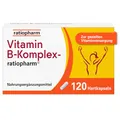 Produktbild: Vitamin B-Komplex-ratiopharm® Hartkapseln: Kombipräparat mit allen 8 B-Vitaminen. Für Energie* und Vitalität**, 120 Kapseln