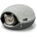 Produktbild: Katzenhöhle aus Filz Katzenbett Kuschelhöhle mit Reißverschluss Katzennest mit weichem Kissen, 46x38x24 cm - Lionto