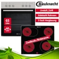 Produktbild: Bauknecht Heko Edelstahl Herdset Einbau Herd Elektro Kochfeld Glaskeramik Umluft