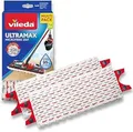 Produktbild: Vileda Ultramax Power Wischer Nachfüllpack, Mikrofaser, Blanc/Rouge Nachfüllpackung für Flachbesen, weiß/rot, 2 Stück (1er Pack)