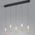 Produktbild: 5-flammige Helestra LED Pendelleuchte LIDOS in schwarz - gold