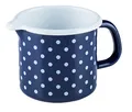 Produktbild: Riess, 0039-075, Schnabeltopf 10, COUNTRY - DIRNDL, Durchmesser 10 cm, Höhe 10 cm, Inhalt 0.75 Liter, Emaille, pünktchenblau, blau/weiß, Induktion