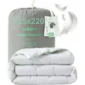 Produktbild: Welldora Komfort Bettdecke 155x220 Sommer - 100% Extraweiche Federn & Daunen - Allergiker Decke - Dünne leichte Sommerdecke Daunendecke